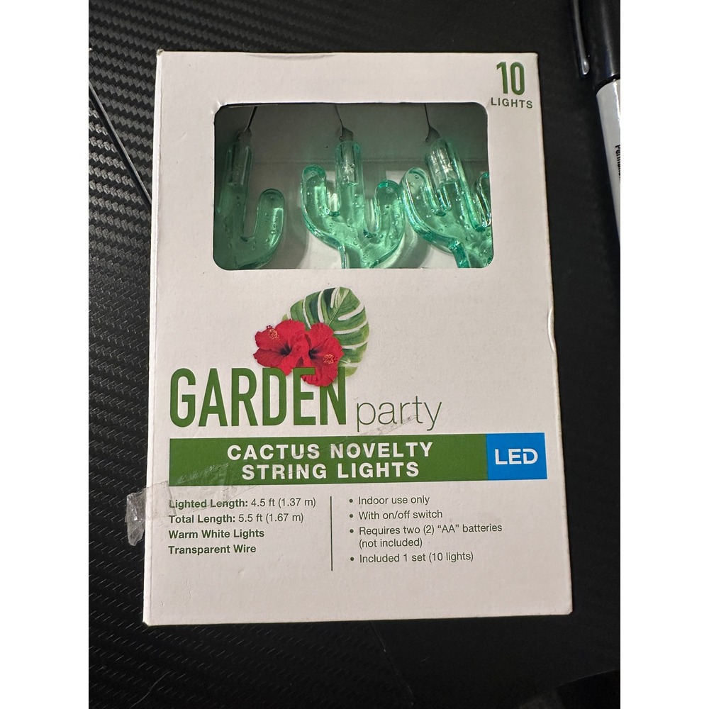 Garden Party‎ Cactus String Lights 10 LED Novelty Warm White Indoor